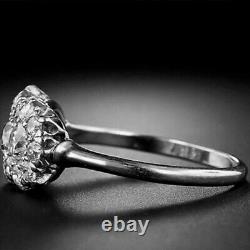 Women's Fine Jewelry Vintage Style White Round CZ Wedding Ring Solid 925 Silver